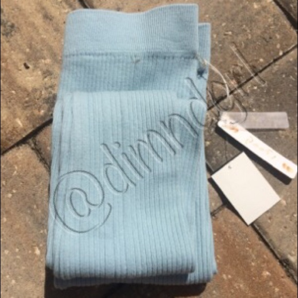 Poof Blue Rib Knit Leggings